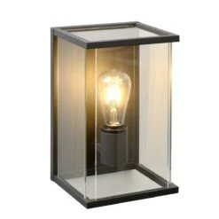 Applique Murale Extérieur CLAIRE En Verre Anthracite E27