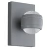 EGLO Applique Murale Extérieur Led SESIMBA Grise En Métal