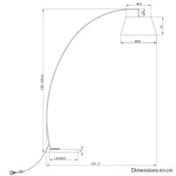 Lampadaire Arc GAB En Métal Noir Et Marbre Noir -BRILLIANT Soldes Boutique lampadaire arc gab en metal noir et marbre noir keria 2103723 2