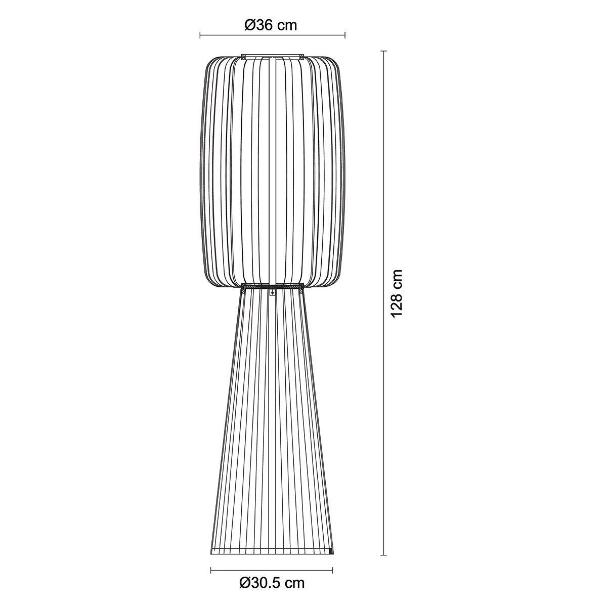 Lampadaire BAND En Bambou Naturel Et Tissu Blanc 3 Lampadaire BAND En Bambou Naturel Et Tissu Blanc – Image 3