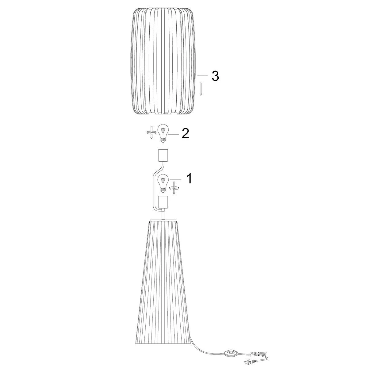 Lampadaire BAND En Bambou Naturel Et Tissu Blanc 8 Lampadaire BAND En Bambou Naturel Et Tissu Blanc – Image 8