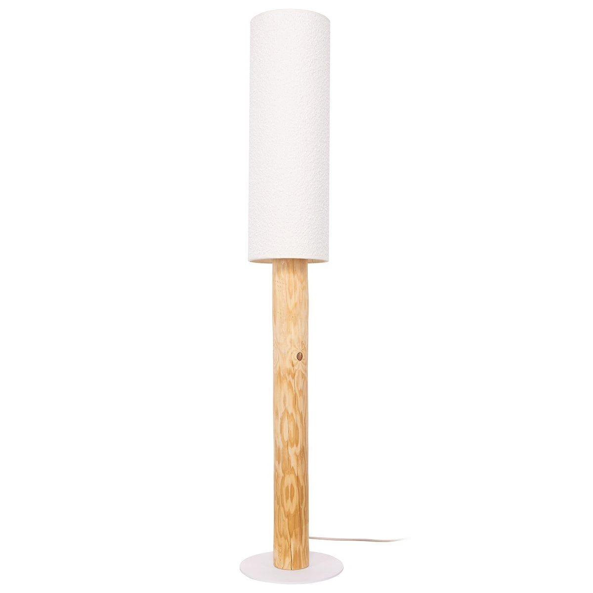 Lampadaire BOUCLE En Bois De Chêne Et Tissu Blanc 5 Lampadaire BOUCLE En Bois De Chêne Et Tissu Blanc – Image 5