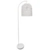 Lampadaire BROW En Métal Blanc Et Rotin Naturel