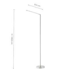 Lampadaire Design LED DAWDA Argenté En Métal -BRILLIANT Soldes Boutique lampadaire design led dawda argente en metal paul neuhaus kcm000371 3