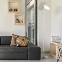 Lampadaire Design LED Dimmable LINO Argenté En Métal