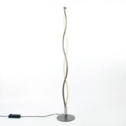 Lampadaire Design LED SAHARA En Métal Argenté -BRILLIANT Soldes Boutique lampadaire design led sahara en metal argente mantra l150229 3