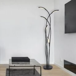 Globo Lampadaire LED KAELA En Métal Noir