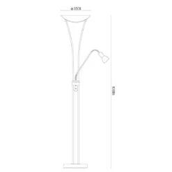 Lampadaire Liseuse GLASGOW Argenté En Métal -BRILLIANT Soldes Boutique lampadaire liseuse glasgow argente en metal keria hk170393 2