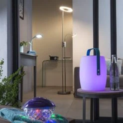 Lampadaire Liseuse OREO En Métal Nickel Satiné Et Verre