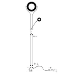 Lampadaire Liseuse OREO En Métal Nickel Satiné Et Verre -BRILLIANT Soldes Boutique lampadaire liseuse oreo en metal nickel satine et verre keria 2104505 7