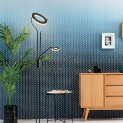Lampadaire Liseuse OREO En Métal Noir Mat Et Verre