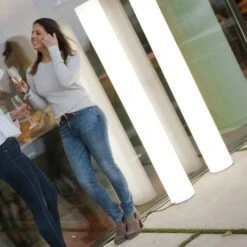 Lampadaire Moderne Extérieur LED FITY En PVC Blanc Translucide -BRILLIANT Soldes Boutique lampadaire moderne exterieur led fity en pvc blanc translucide new garden l190314 3