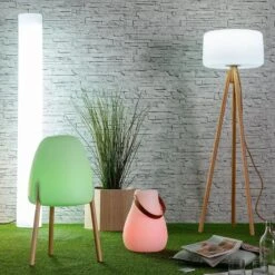 Lampadaire Moderne Extérieur LED FITY En PVC Blanc Translucide -BRILLIANT Soldes Boutique lampadaire moderne exterieur led fity en pvc blanc translucide new garden l190314 4