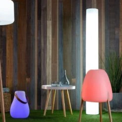 Lampadaire Moderne Extérieur LED FITY En PVC Blanc Translucide -BRILLIANT Soldes Boutique lampadaire moderne exterieur led fity en pvc blanc translucide new garden l190314 5