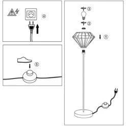 Lampadaire RAQUELLE En Métal Noir -BRILLIANT Soldes Boutique lampadaire raquelle en metal noir britop lighting 2106283 6