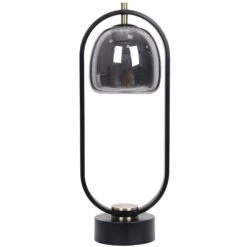 Lampe à Poser BOWY En Métal Noir Mat Et Verre Fumé -BRILLIANT Soldes Boutique lampe a poser bowy en metal noir mat et verre fume keria 2101710 3