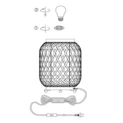 Lampe à Poser CAGE En Métal Noir Et Bambou Tressé Naturel -BRILLIANT Soldes Boutique lampe a poser cage en metal noir et bambou tresse naturel keria 1903370 9