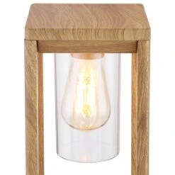 Globo Lampe à Poser Extérieur CANDELA En Fonte D'aluminium Couleur Bois -BRILLIANT Soldes Boutique lampe a poser exterieur candela en fonte d aluminium couleur bois globo 2108409 3