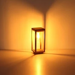 Globo Lampe à Poser Extérieur CANDELA En Fonte D'aluminium Couleur Bois -BRILLIANT Soldes Boutique lampe a poser exterieur candela en fonte d aluminium couleur bois globo 2108409 5