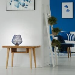 Lampe à Poser GROOVE En Métal Bleu Foncé -BRILLIANT Soldes Boutique lampe a poser groove en metal bleu fonce keria 1902937 1