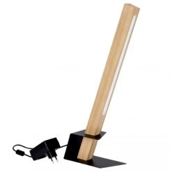 Lampe à Poser LED RAPID En Bois Naturel Et Métal Noir -BRILLIANT Soldes Boutique lampe a poser led rapid en bois naturel et metal noir britop lighting 2106276 3