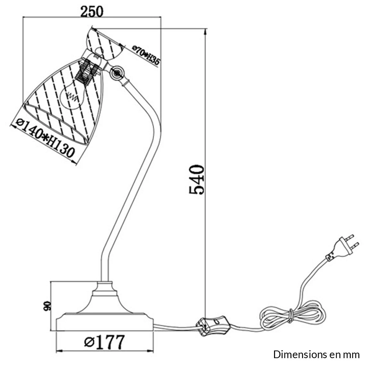 Lampe à Poser LISYA En Métal Couleur Laiton/bronze Et Verre Ambré 2 Lampe à Poser LISYA En Métal Couleur Laiton/bronze Et Verre Ambré – Image 2