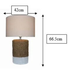 Lampe à Poser MANAO En Béton Blanc/marron Abat-jour Lin -BRILLIANT Soldes Boutique lampe a poser manao en beton blanc marron abat jour lin keria 2003160 2