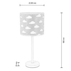 Lampe à Poser NUBO En Métal Blanc Avec Abat-jour En Tissu Gris-blanc -BRILLIANT Soldes Boutique lampe a poser nubo en metal blanc avec abat jour en tissu gris blanc britop lighting 2106295 2