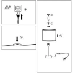 Lampe à Poser NUBO En Métal Blanc Avec Abat-jour En Tissu Gris-blanc -BRILLIANT Soldes Boutique lampe a poser nubo en metal blanc avec abat jour en tissu gris blanc britop lighting 2106295 5