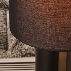 Lampe à Poser OLINO En Métal Noir Avec Abat-jour En Lin Noir -BRILLIANT Soldes Boutique lampe a poser olino en metal noir avec abat jour en lin noir keria 2201561 3