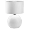 Lampe à Poser PALLA (D20cm) En Verre Et Tissu Blanc