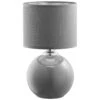 Lampe à Poser PALLA (D20cm) En Verre Et Tissu Gris