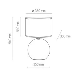 Lampe à Poser PALLA (D35cm) En Verre Et Tissu Noir -BRILLIANT Soldes Boutique lampe a poser palla d35cm en verre et tissu noir tk lighting 2204256 2