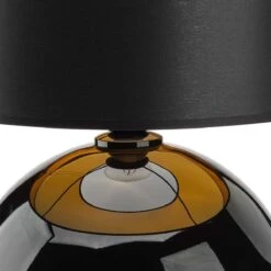 Lampe à Poser PALLA (D35cm) En Verre Et Tissu Noir -BRILLIANT Soldes Boutique lampe a poser palla d35cm en verre et tissu noir tk lighting 2204256 4