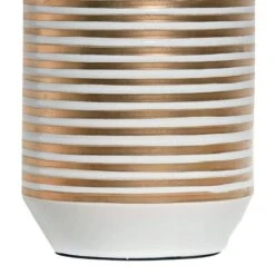 Lampe à Poser STRAYE (H80cm) En Céramique Blanc/doré Avec Abat-jour En Tissu Blanc -BRILLIANT Soldes Boutique lampe a poser straye h80cm en ceramique blanc dore avec abat jour en tissu blanc keria 2106351 5