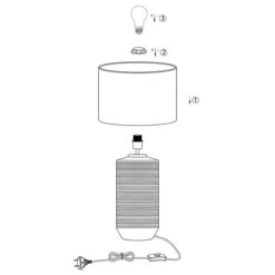 Lampe à Poser STRAYE (H80cm) En Céramique Blanc/doré Avec Abat-jour En Tissu Blanc -BRILLIANT Soldes Boutique lampe a poser straye h80cm en ceramique blanc dore avec abat jour en tissu blanc keria 2106351 6