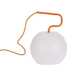 Lampe à Poser SUZANNE (D28) Métal Orange Et Verre Opale