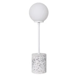 Lampe à Poser TERRAZZO En Terrazzo Blanc Et Verre -BRILLIANT Soldes Boutique lampe a poser terrazzo en terrazzo blanc et verre keria 1903418 3