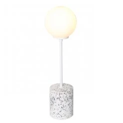 Lampe à Poser TERRAZZO En Terrazzo Blanc Et Verre -BRILLIANT Soldes Boutique lampe a poser terrazzo en terrazzo blanc et verre keria 1903418 4