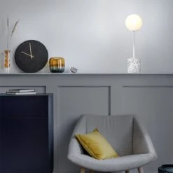 Lampe à Poser TERRAZZO En Terrazzo Blanc Et Verre -BRILLIANT Soldes Boutique lampe a poser terrazzo en terrazzo blanc et verre keria 1903418 9