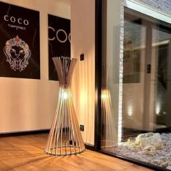 Lampe à Poser TIPI En Bois Naturel -BRILLIANT Soldes Boutique lampe a poser tipi en bois naturel atelier loupiote 2303964 1