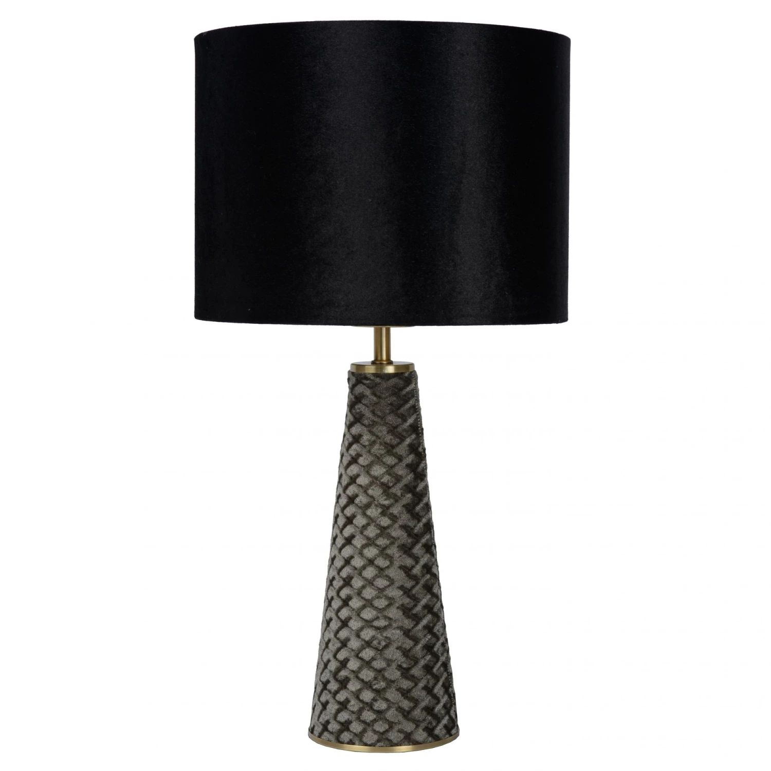 Lampe à Poser VELVET En Velours Gris Avec Abat-jour En Velours Noir 4 Lampe à Poser VELVET En Velours Gris Avec Abat-jour En Velours Noir – Image 4