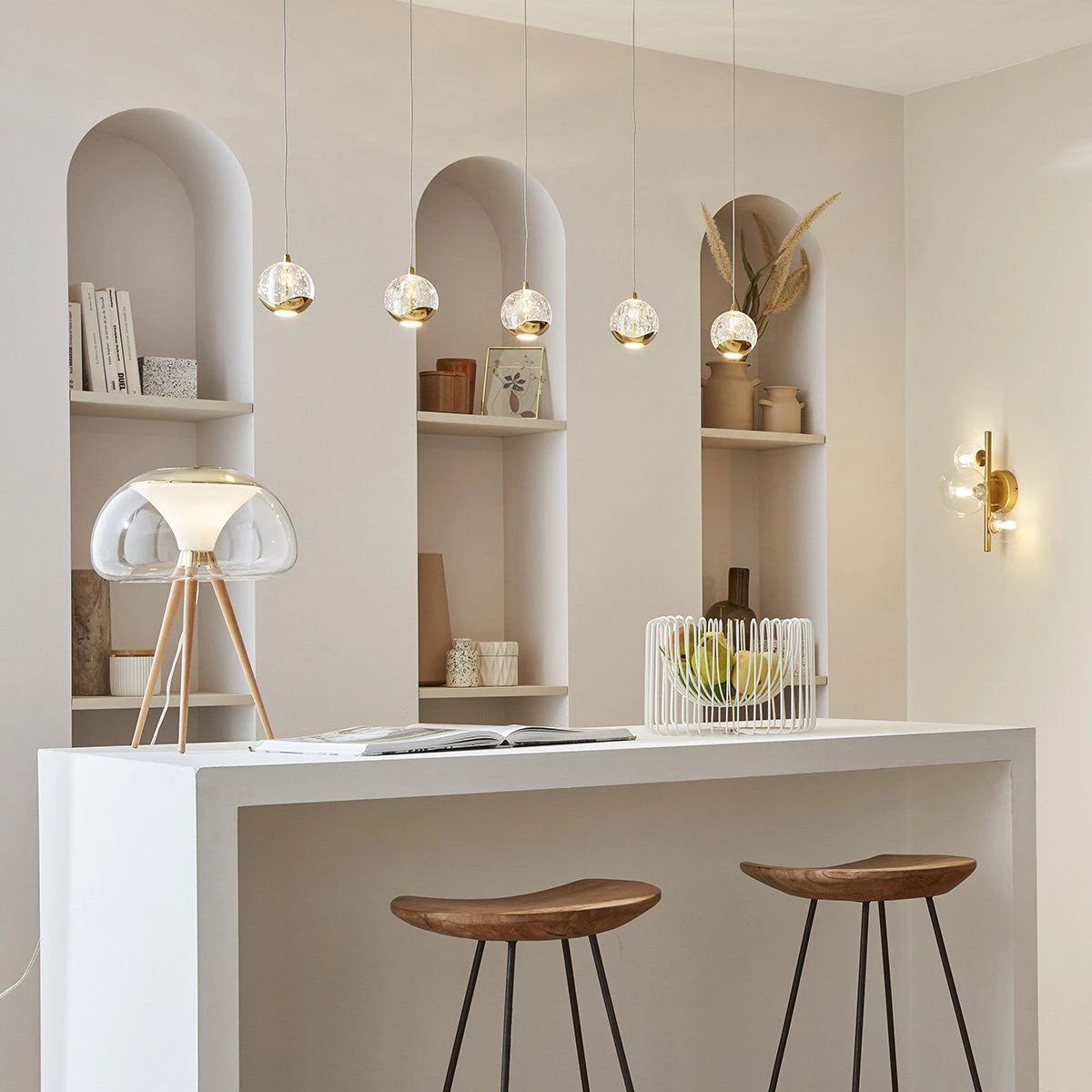 Lampe à Poser WALLY En Bois Naturel Et Verre Transparent 5 Lampe à Poser WALLY En Bois Naturel Et Verre Transparent – Image 5