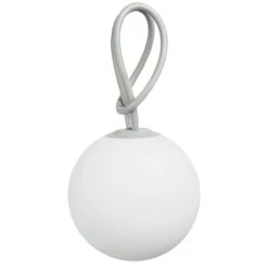 Fatboy Lampe Baladeuse Extérieur LED BOLLEKE En Polypropylène Blanc Anse Gris Clair