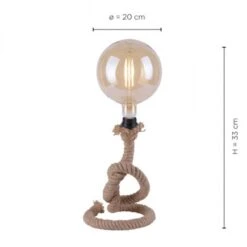 Lampe Corde ROPE En Cordage Naturel Et Métal Noir -BRILLIANT Soldes Boutique lampe corde rope en cordage naturel et metal noir paul neuhaus 1903679 2