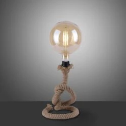 Lampe Corde ROPE En Cordage Naturel Et Métal Noir -BRILLIANT Soldes Boutique lampe corde rope en cordage naturel et metal noir paul neuhaus 1903679 3