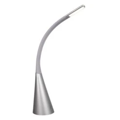 Lampe De Bureau LED PAULA En Aluminium Argent -BRILLIANT Soldes Boutique lampe de bureau led paula en aluminium argent laurie hl170195 1