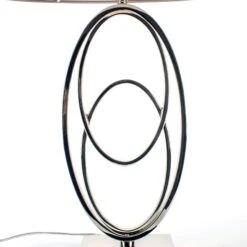 Lampe De Salon ALLAN Argentée Et Abat-jour Taupe En Métal Et Tissu -BRILLIANT Soldes Boutique lampe de salon allan argentee et abat jour taupe en metal et tissu keria hk170033 5