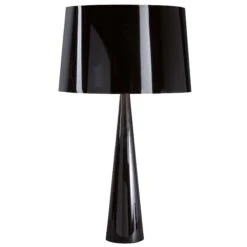 Lampe De Salon TOTEM Noire En Métal Et PVC