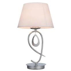 Lampe De Table ELISABETH Argentée En Métal